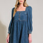 EXOTIC ESCAPE DENIM MINI DRESS