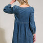 EXOTIC ESCAPE DENIM MINI DRESS