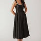 FLUTTERING FIELDS WOVEN MIDI DRESS