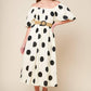 HUMMINGBIRD'S HAVEN OFF WHITE WOVEN MIDI DRESS