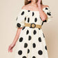 HUMMINGBIRD'S HAVEN OFF WHITE WOVEN MIDI DRESS