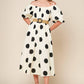 HUMMINGBIRD'S HAVEN OFF WHITE WOVEN MIDI DRESS