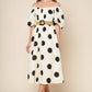 HUMMINGBIRD'S HAVEN OFF WHITE WOVEN MIDI DRESS