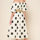 HUMMINGBIRD'S HAVEN OFF WHITE WOVEN MIDI DRESS