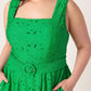 Green woven lace midi dress by Flying Tomato featuring daffodil and daydreams floral pattern and elegant design.