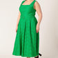 Green woven lace midi dress by Flying Tomato featuring daffodil and daydreams floral pattern and elegant fit.