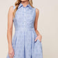 Slate blue woven midi dress by Flying Tomato, featuring a stylish and comfortable design perfect for casual or semi-formal wear.