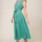 WISHING WELL TEAL GREEN WOVEN MIDI DRESS