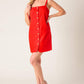 CHASING JOY RED WOVEN MINI DRESS