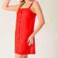 CHASING JOY RED WOVEN MINI DRESS