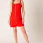 CHASING JOY RED WOVEN MINI DRESS