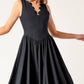 FOR THE RECORD BLACK WOVEN MIDI DRESS