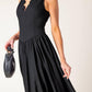FOR THE RECORD BLACK WOVEN MIDI DRESS