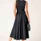 FOR THE RECORD BLACK WOVEN MIDI DRESS
