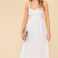 Flying Tomato ivory eyelet midi dress featuring delicate eyelet fabric and a flattering midi length, perfect for elegant occasions.