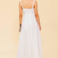 Flying Tomato ivory eyelet midi dress with delicate eyelet details and a flowing silhouette, perfect for elegant occasions.