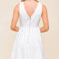 Flying Tomato Lovable Spirit white denim woven mini dress, stylish sleeveless dress with a fitted waist and casual summer look.