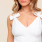 Flying Tomato Lovable Spirit white denim woven mini dress, stylish sleeveless dress with a fitted waist and casual design.