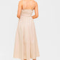 Flying Tomato Honey Sunset Cream Woven Midi Dress, stylish sleeveless dress with a flowing silhouette and intricate woven fabric.