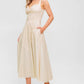 OCEAN SHEEN TENDER CREAM WOVEN MIDI DRESS