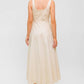 OCEAN SHEEN TENDER CREAM WOVEN MIDI DRESS
