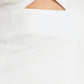 Flying Tomato Silent Shin Twill Midi Dress in white denim, showcasing a stylish, knee-length dress with a fitted waist and subtle stitching.