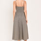 WHERE HEARTS WANDER PLAID WOVEN MIDI DRESS