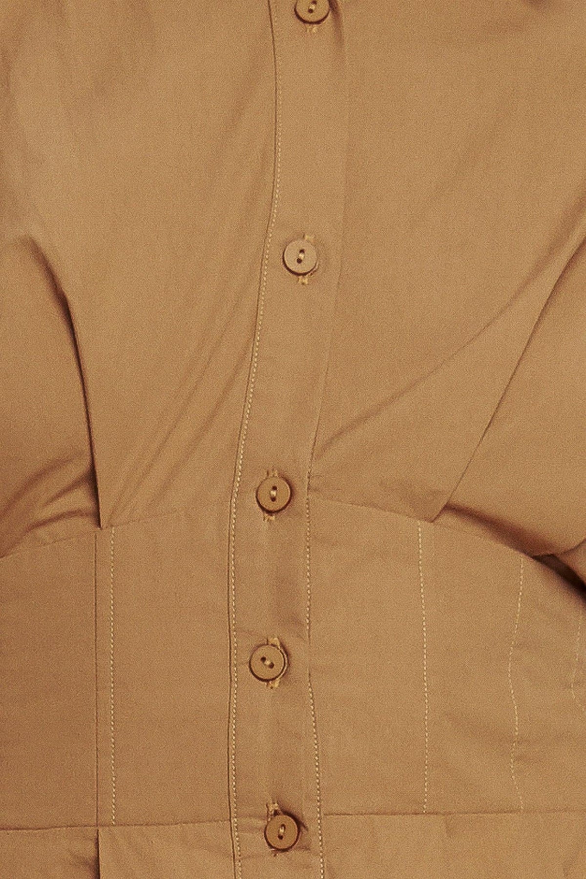 Flying Tomato LOVE YOU MORE woven midi dress in caramel color, showcasing the flowy fabric and stylish design.