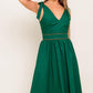 FOREST CHARM WOVEN COLOR BLOCKED MIDI DRESS