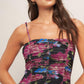 NIGHT FLORIST POWER MESH MAXI DRESS