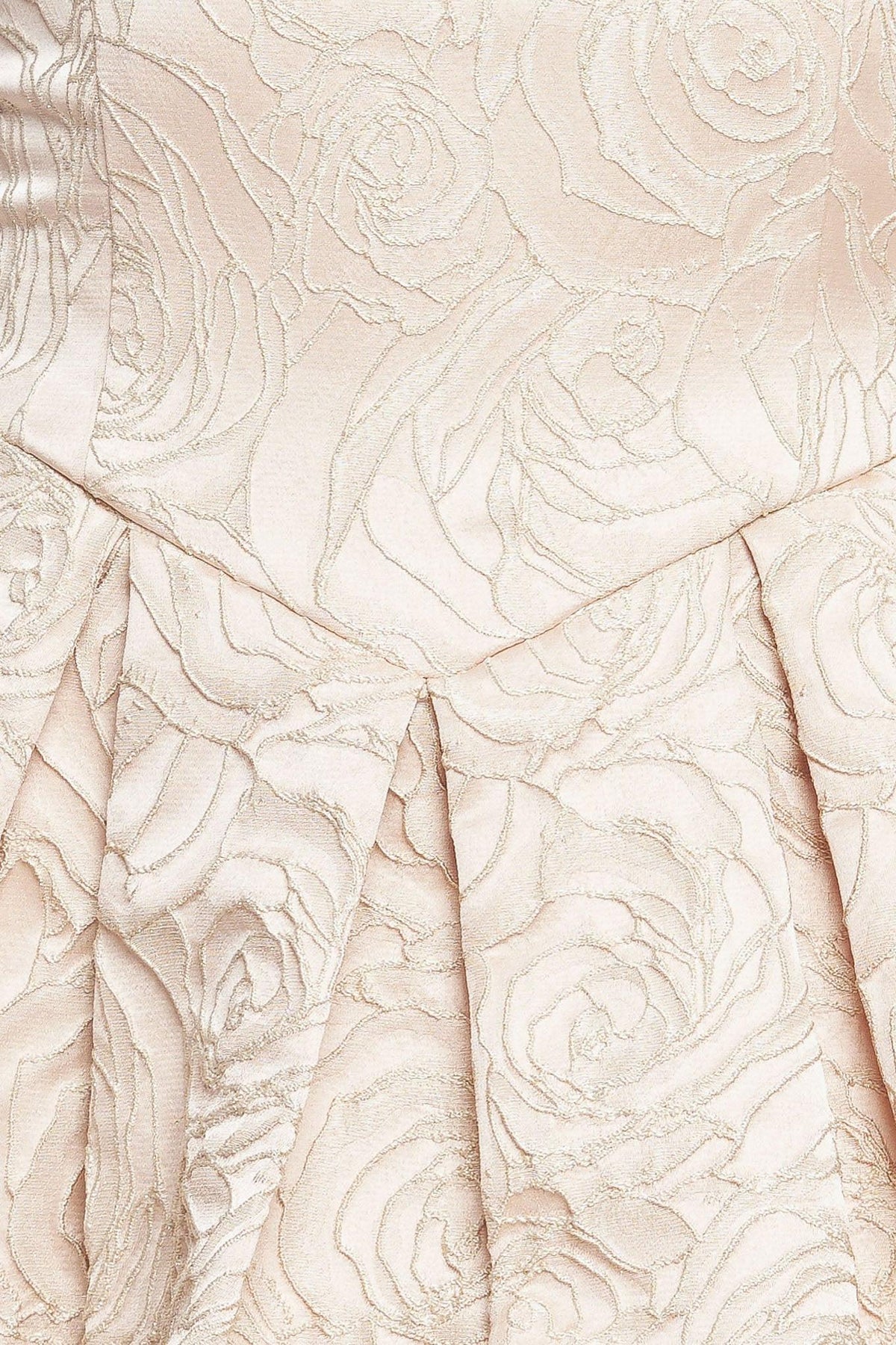 Blush-colored Romantic Garden woven mini dress by Flying Tomato, featuring floral details and lightweight fabric.