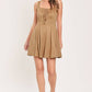 DESERT LACE CAMEL FAUX SUEDE LACE-UP MINI DRESS