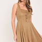 DESERT LACE CAMEL FAUX SUEDE LACE-UP MINI DRESS