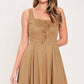 DESERT LACE CAMEL FAUX SUEDE LACE-UP MINI DRESS