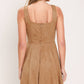 DESERT LACE CAMEL FAUX SUEDE LACE-UP MINI DRESS