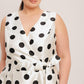CAFÉ NOIR POLKA WOVEN MIDI DRESS