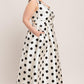 CAFÉ NOIR POLKA WOVEN MIDI DRESS