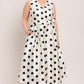 CAFÉ NOIR POLKA WOVEN MIDI DRESS