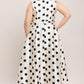 CAFÉ NOIR POLKA WOVEN MIDI DRESS