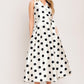 CAFÉ NOIR POLKA WOVEN MIDI DRESS