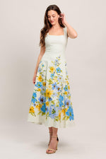 Flying Tomato dreaming of the coast woven midi dress in off-white with a relaxed fit and coastal-inspired woven fabric.