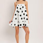 RUNWAY POLKA WOVEN MINI DRESS