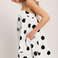 RUNWAY POLKA WOVEN MINI DRESS