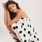 RUNWAY POLKA WOVEN MINI DRESS