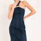 STATEMENT DENIM MIDI DRESS
