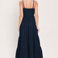 STARS ALONG THE SEAM DENIM MAXI DRESS