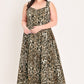 DESERT ROSE LEOPARD WOVEN MIDI DRESS