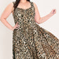 DESERT ROSE LEOPARD WOVEN MIDI DRESS