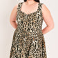 DESERT ROSE LEOPARD WOVEN MIDI DRESS