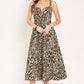 DESERT ROSE LEOPARD WOVEN MIDI DRESS